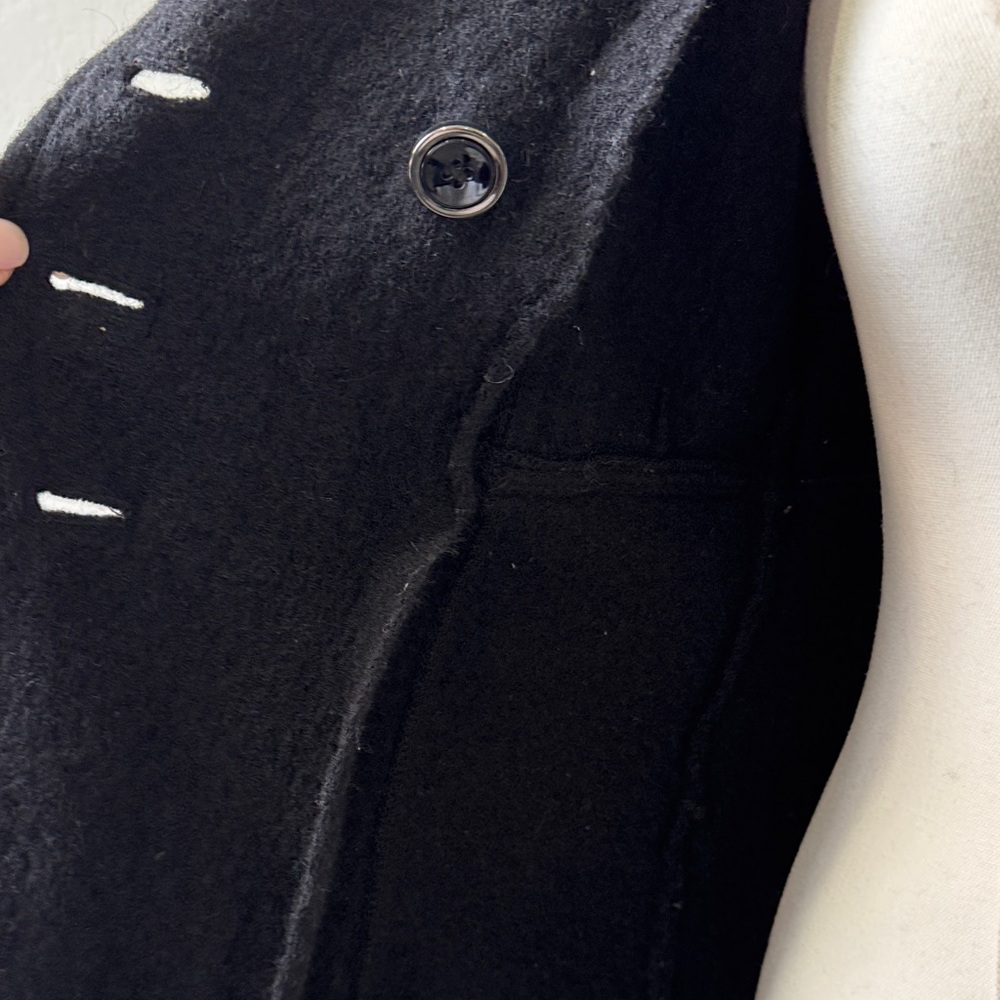 Sandro Sportswear 100% Wool Double-Breasted Peacoat – Size Small - Picture 11 of 13